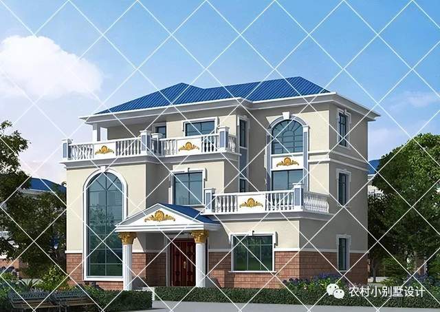 2024年新款三层别墅图 20款占地120平米农村三层小楼自建房别墅