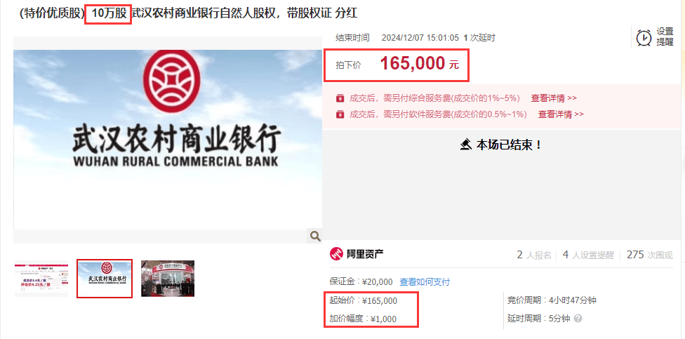 1元拍卖武汉农商行股权引发“抢购” 掉坑还是捡漏？