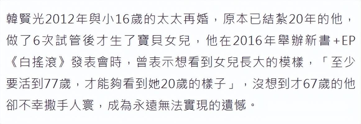 67岁知名音乐人打球时猝逝，女儿不满10岁，生前试管6次才成功