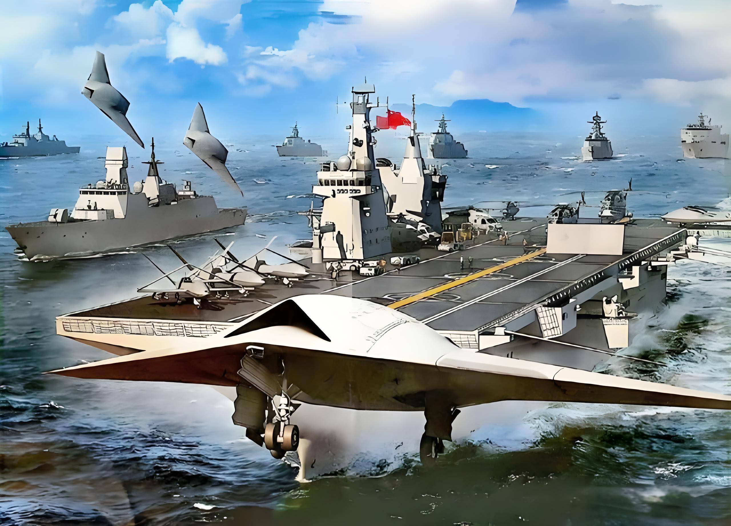 076舰横空出世！电磁弹射全球独一份，无人机蜂群改写海战规则！