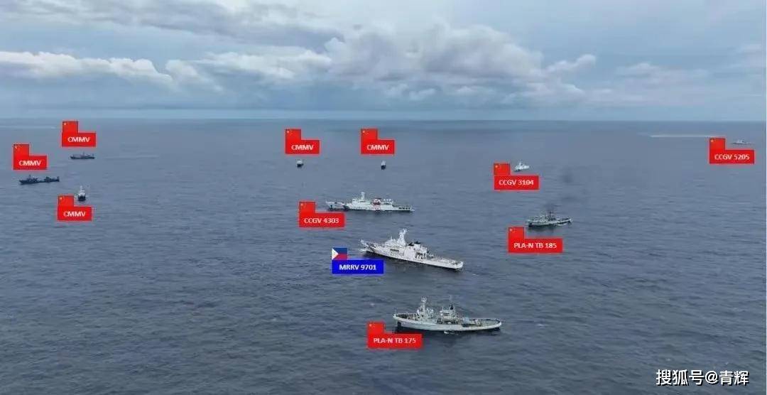 下死手了！菲律宾海警船在黄岩岛附近向中国海警船高速冲锋