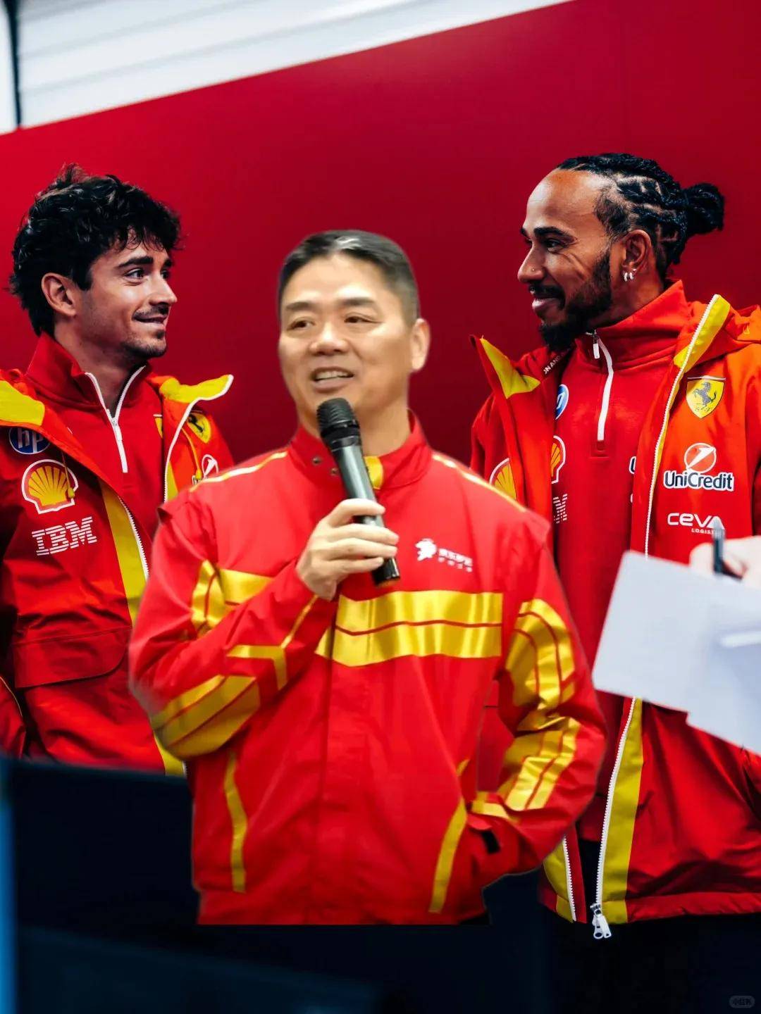 刘强东穿京东外卖服撞衫法拉利车手，黄景瑜同款骑手装登上福布斯