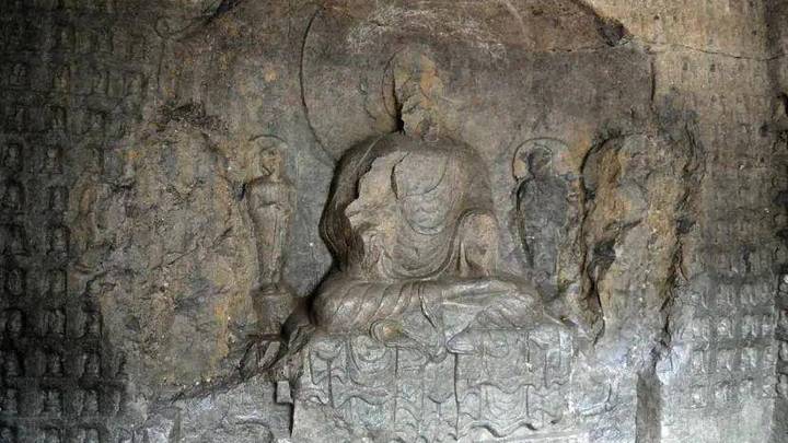 河南鹤壁一水库水位下降,石窟内有1043尊石佛,你想去打卡吗?