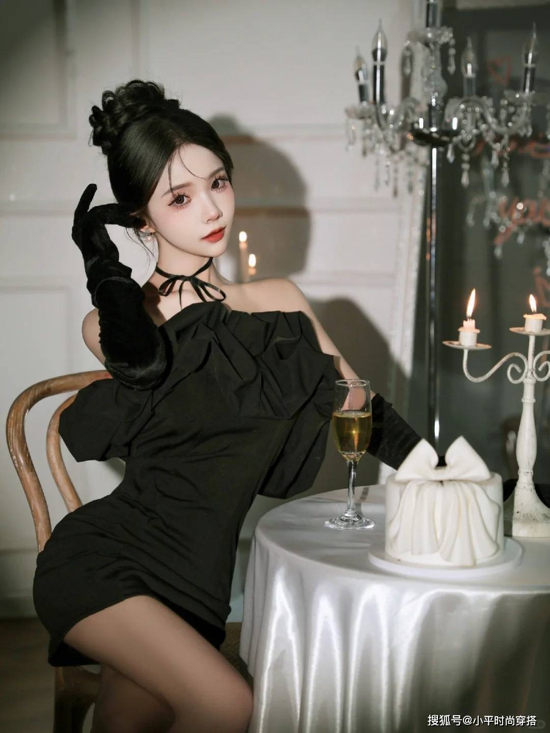 杏彩体育网站时尚黑裙飘逸 优雅现代的女神风采