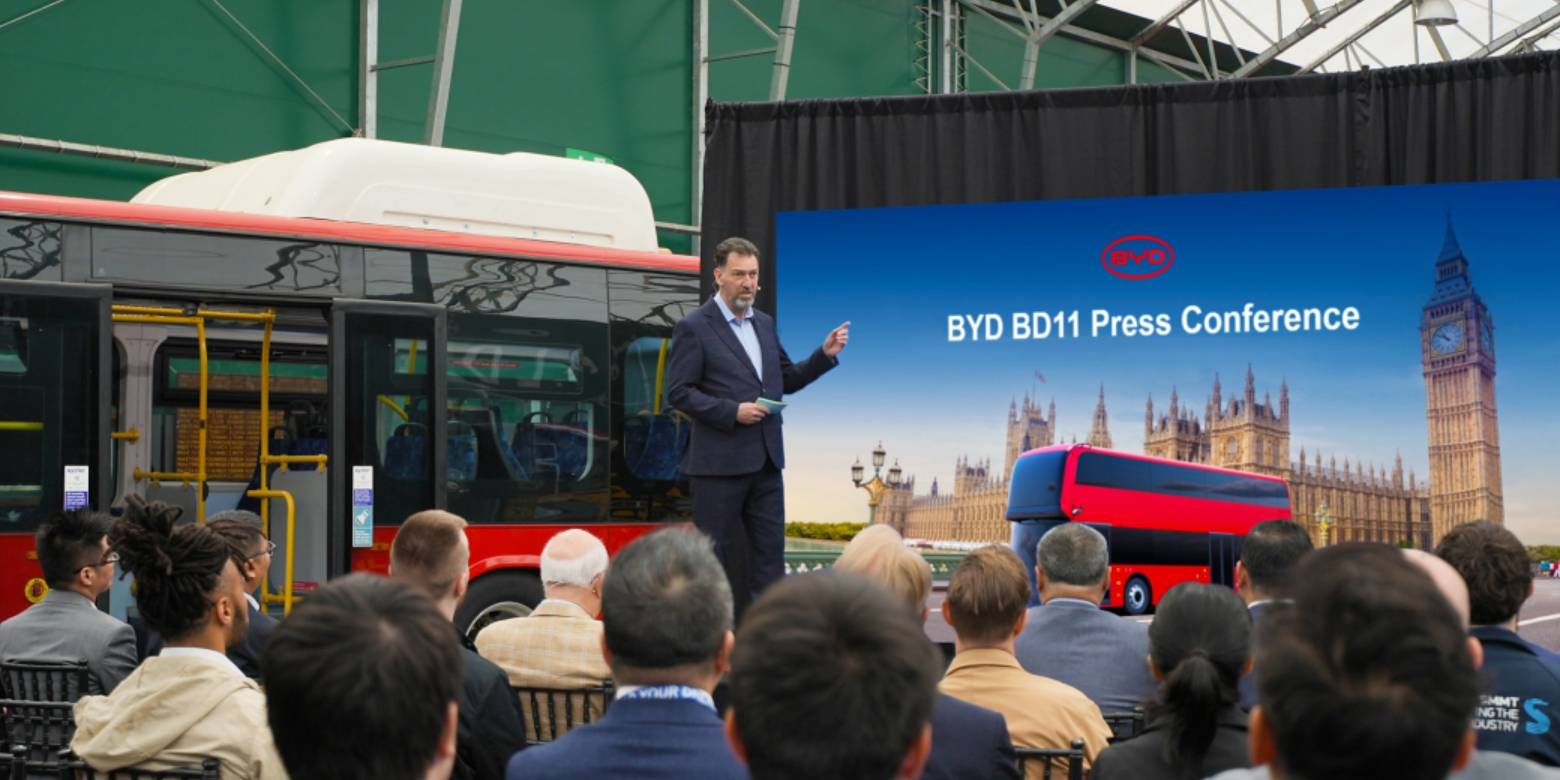 比亚迪最新BD11电动双层客车全球首发-比亚迪纯电动双层巴士