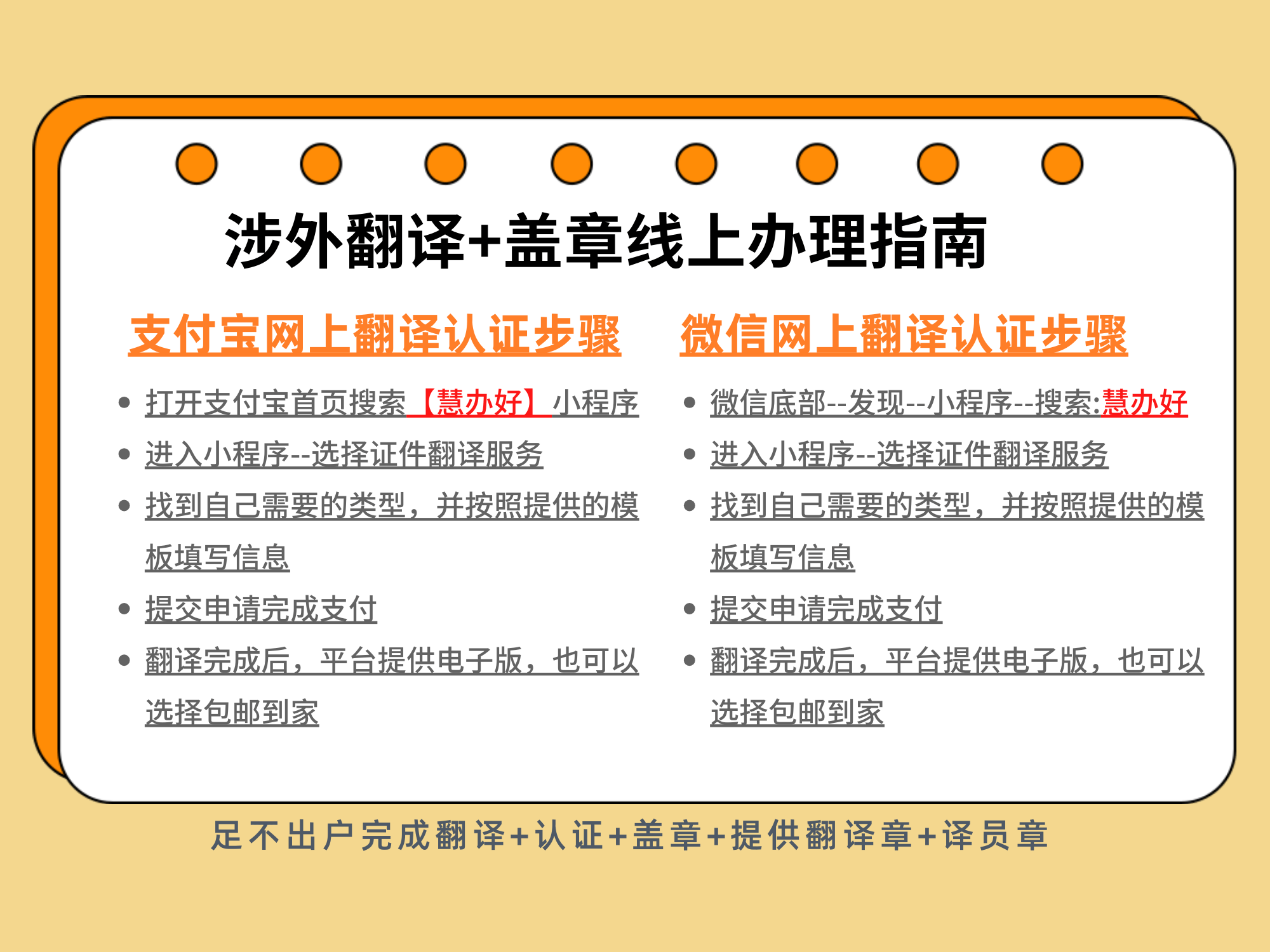 在职证明翻译件盖章的两种办理方式