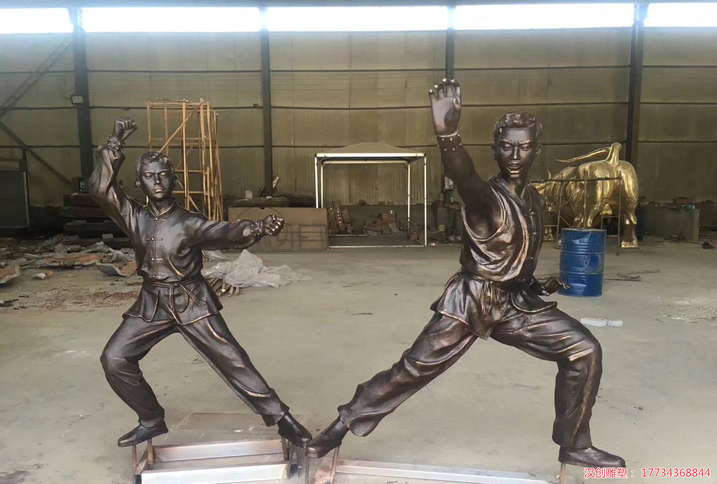 玻璃钢练武造型人物雕塑 户外装饰摆件景观小品