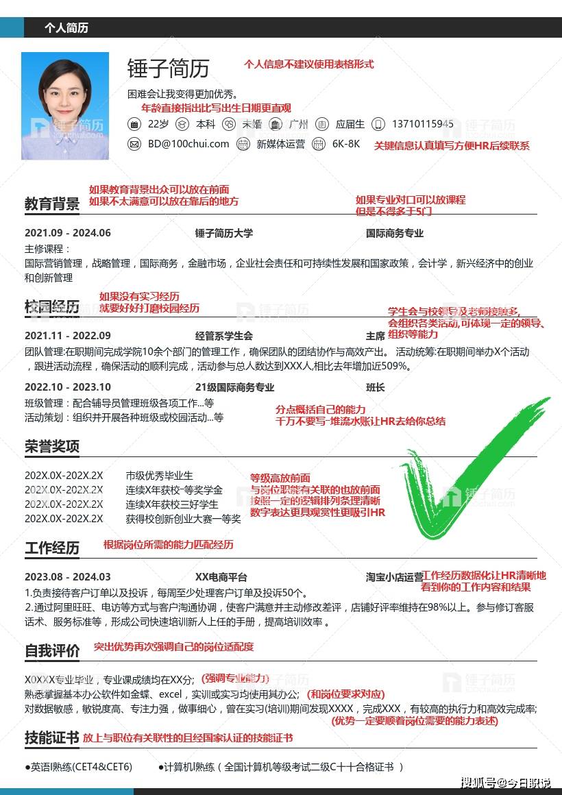 零经验应届生该怎么写简历?