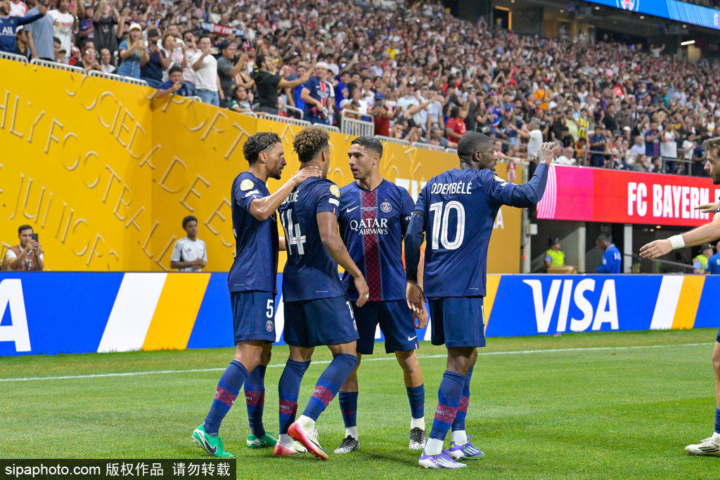 世俱杯-穆西亚拉重伤登贝莱破门 九人巴黎2-0拜仁挺进4强