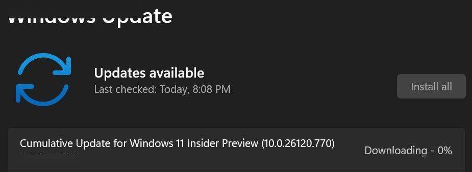 微软发布 Win11 Dev 26120.770 预览版：更新截图工具