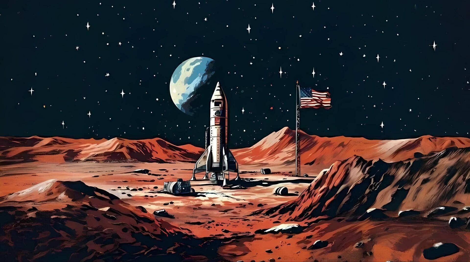 五星红旗在月球背后升起，与美国留下的国旗相比，状态明显不同！