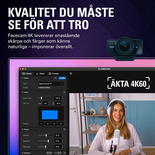 u8.com官网-Elgato Facecam 4K：专业级网络摄像头的完美选择