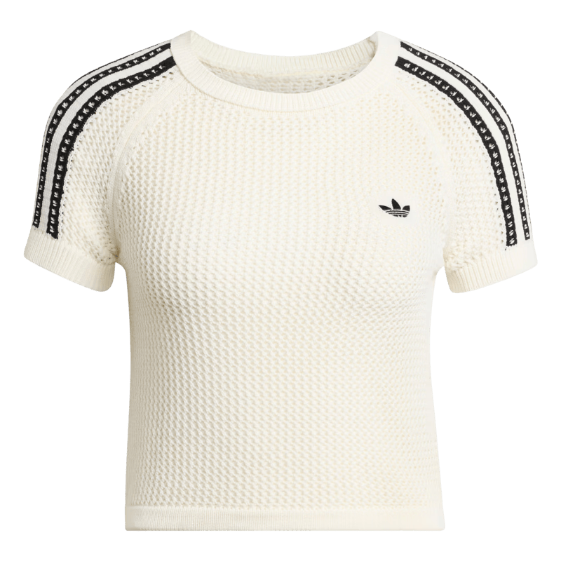 解锁运动与时尚的完美结合——adidas镂空针织露脐短款上衣(图1)