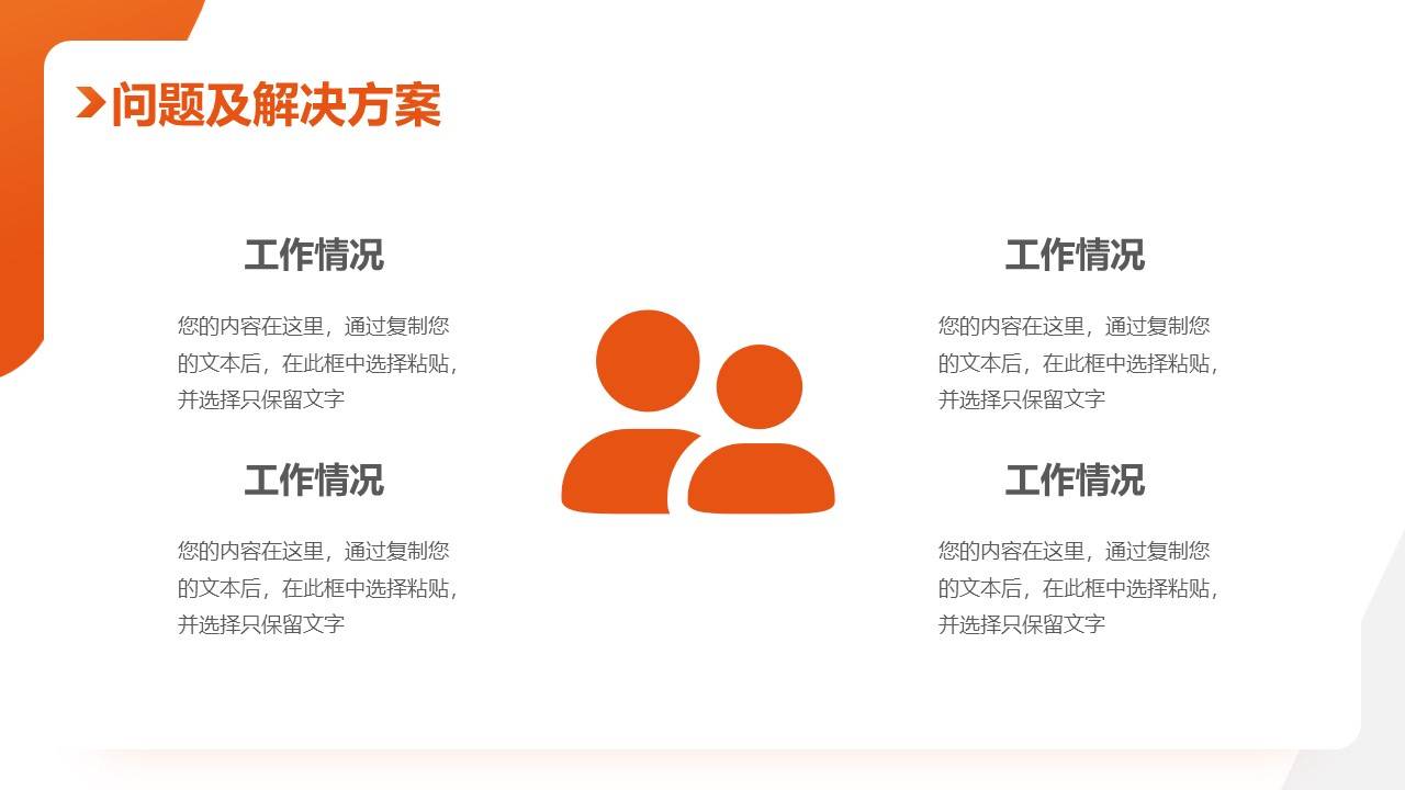 橙色简约商务工作报告ppt模板