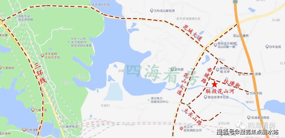 交通示意圖地鐵:項目首推的a3住宅地塊就在地鐵19號線花山河站旁邊