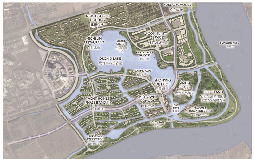 整個蘭香湖社區位於上海2035規劃的主城區裡,距市中心大約20km,距15號