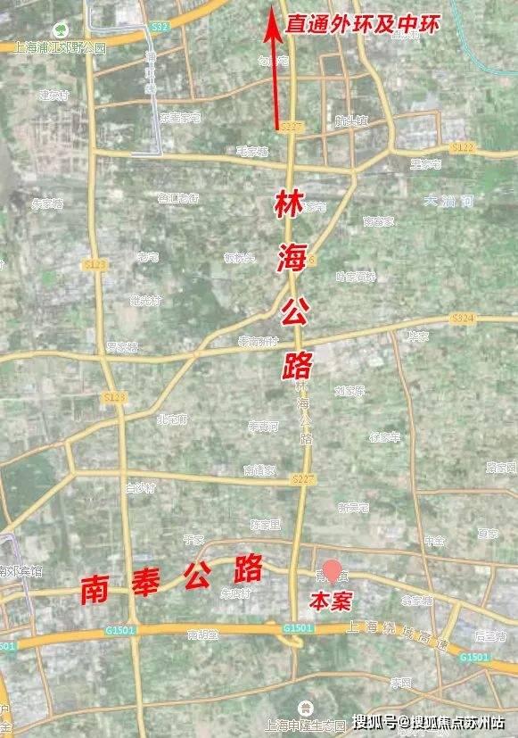 公路一路北上則到往浦東周浦,航頭等板塊,進入外環繼續向北則是三林