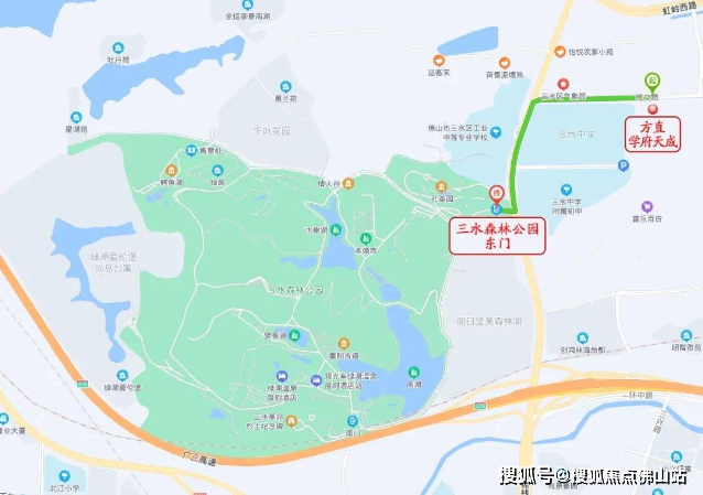 方直·學府天成位於三水森林公園和三水氣象局旁,不僅是地處三水城芯