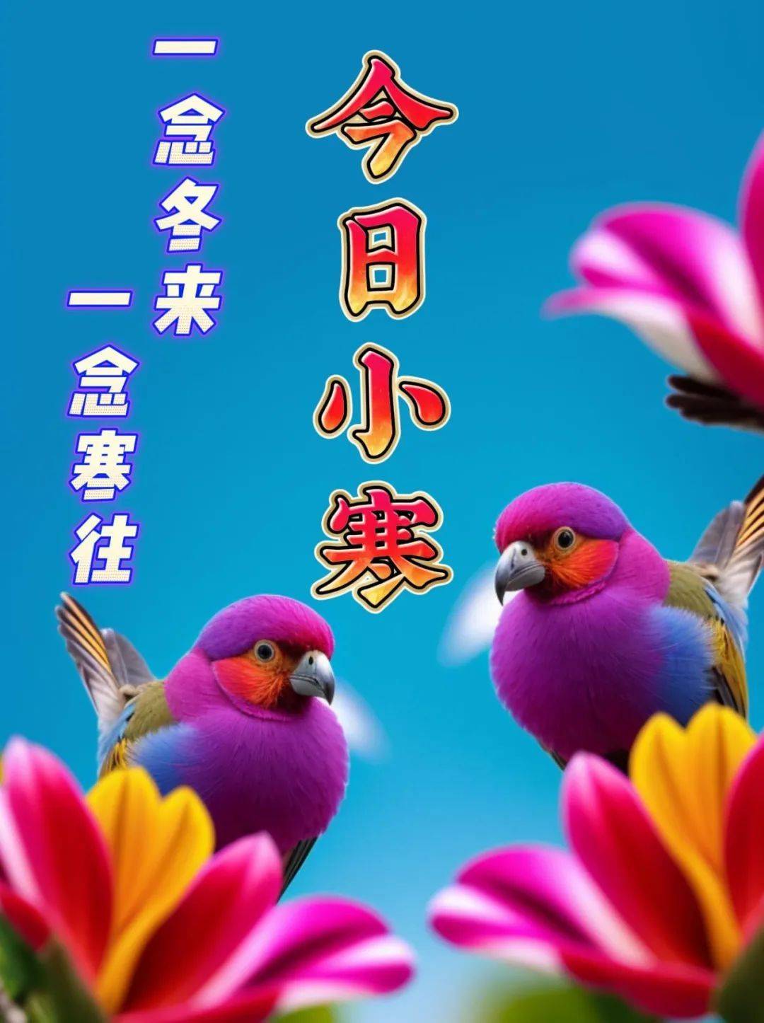 1月6日周六早上好今日小寒节气最新版小寒快乐好看祝福语图片表情