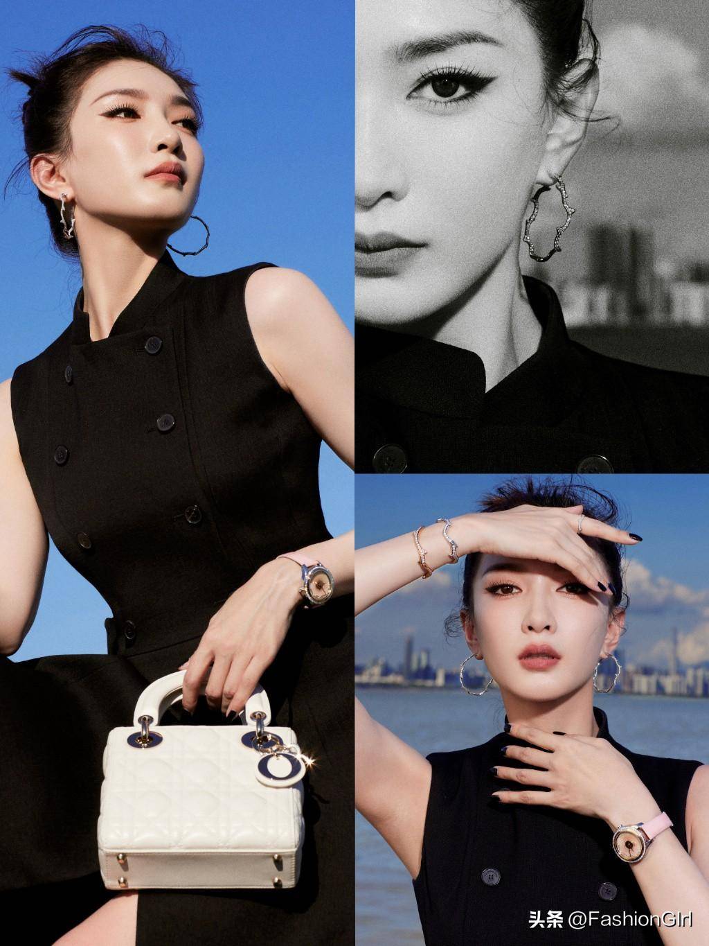 迪奥这一夜,迪丽热巴生图脸部崎岖,杨采钰老气,江疏影没翻车_dior