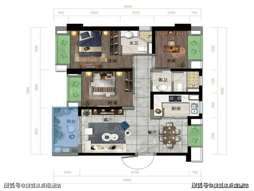 戶型僅供示意參考,具體以政府部門最終審定的圖紙和銷售合同為準;璽