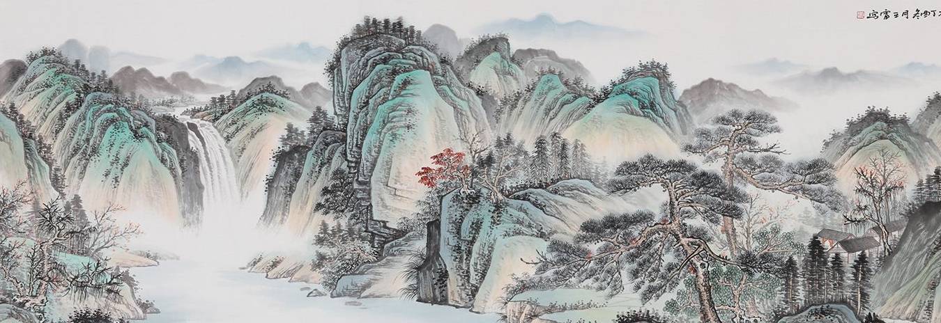 客厅山水国画,挂上这几款大师手绘国画,瞬间蓬筚生辉_作品_中国_王宁