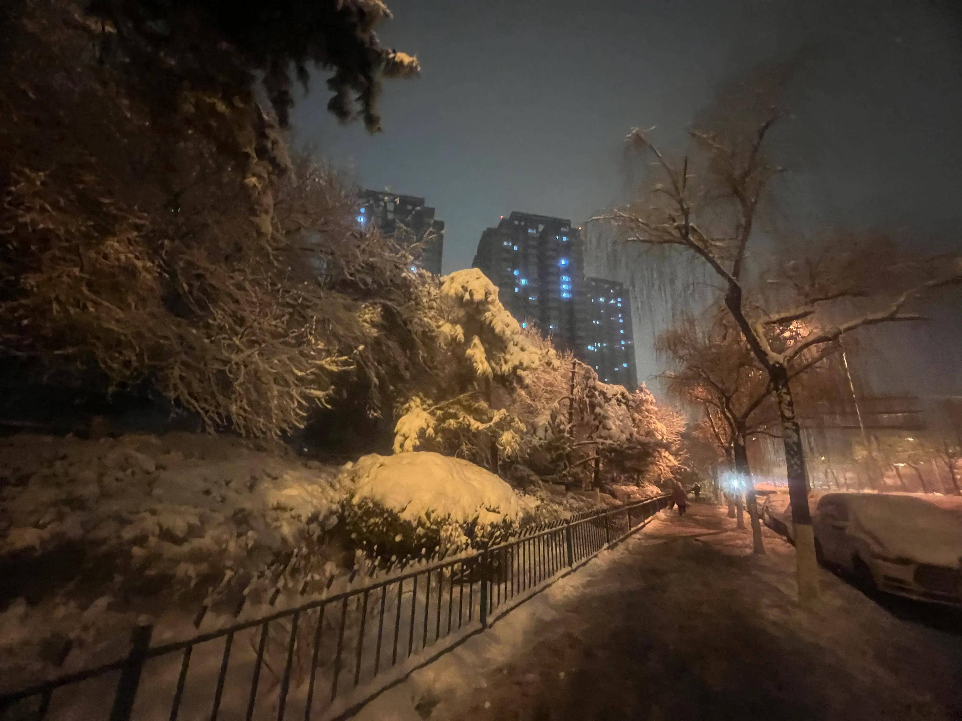 西安古城雪景照片图片