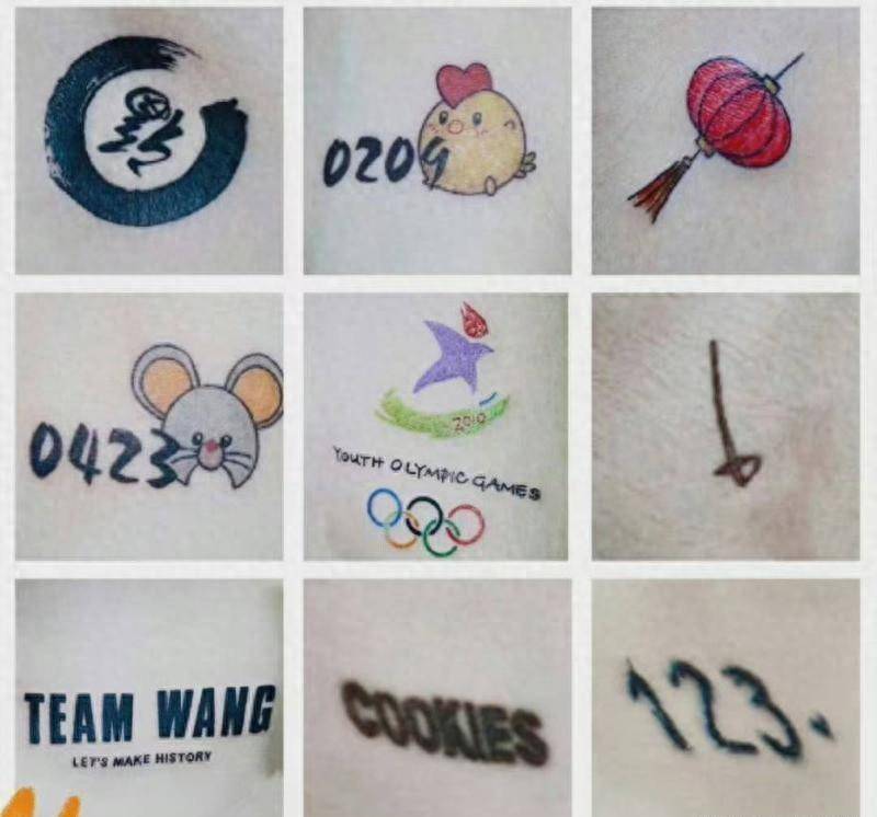 奥运五环纹身胸前图片
