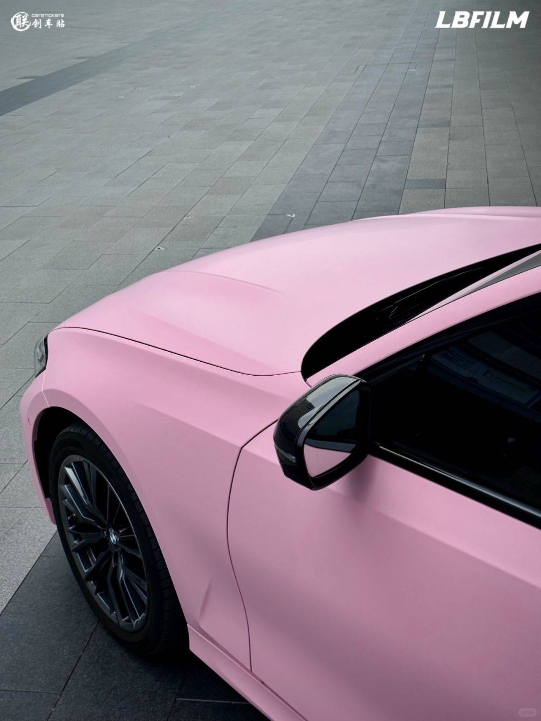 宝马3系lb改色膜消光康乃馨粉,粉而不土,温柔感呼之欲出_粉色_安利