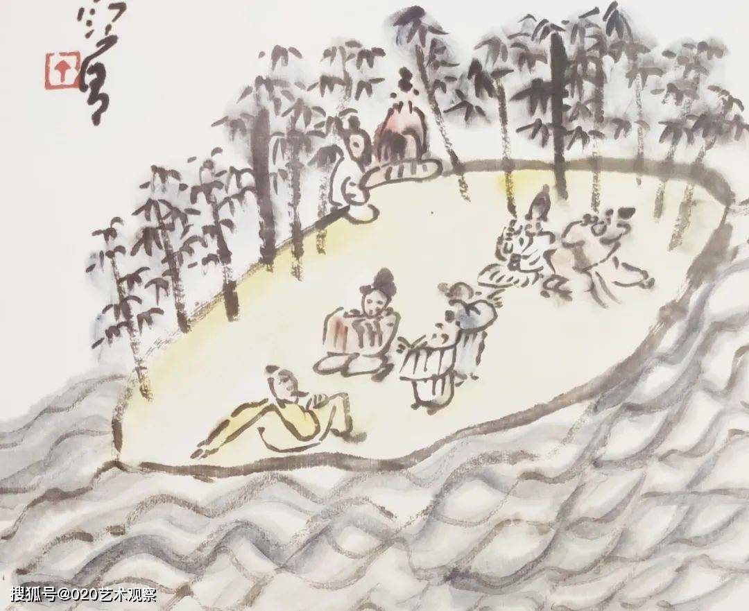 5cm纸本设色太白行吟图23cm×35cm纸本设色钟馗嫁妹46cm×69cm纸本