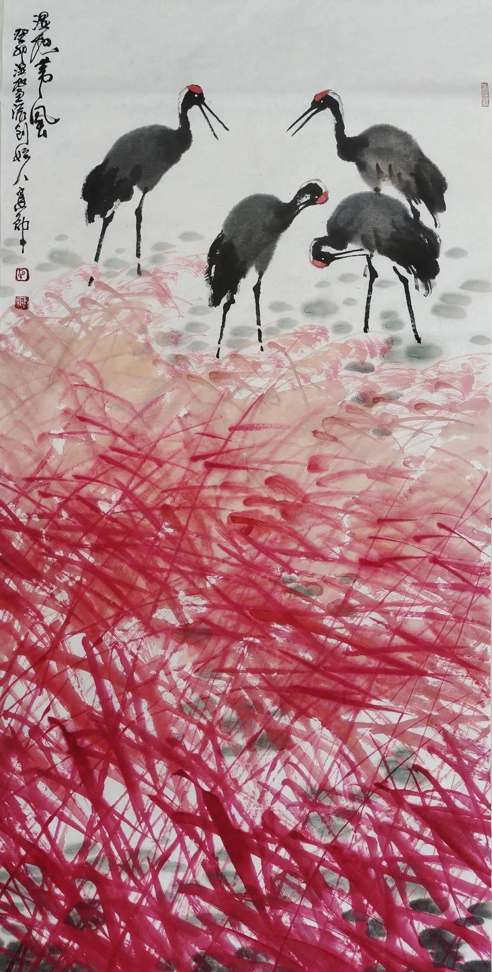 作品欣赏石建勋先生经过四十余年的研究,创立的"碱蓬皱"法,填补了中国