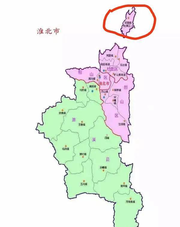 为便于挖煤开矿,统一安排矿区工作,淮北市首次圈走了萧县杜集,朔里两