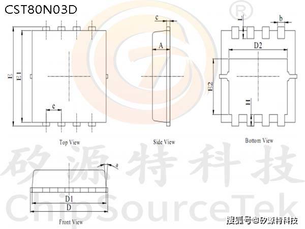 矽源特chipsourcetek-cst80n03d是pdfn3*3-8l封裝,30v