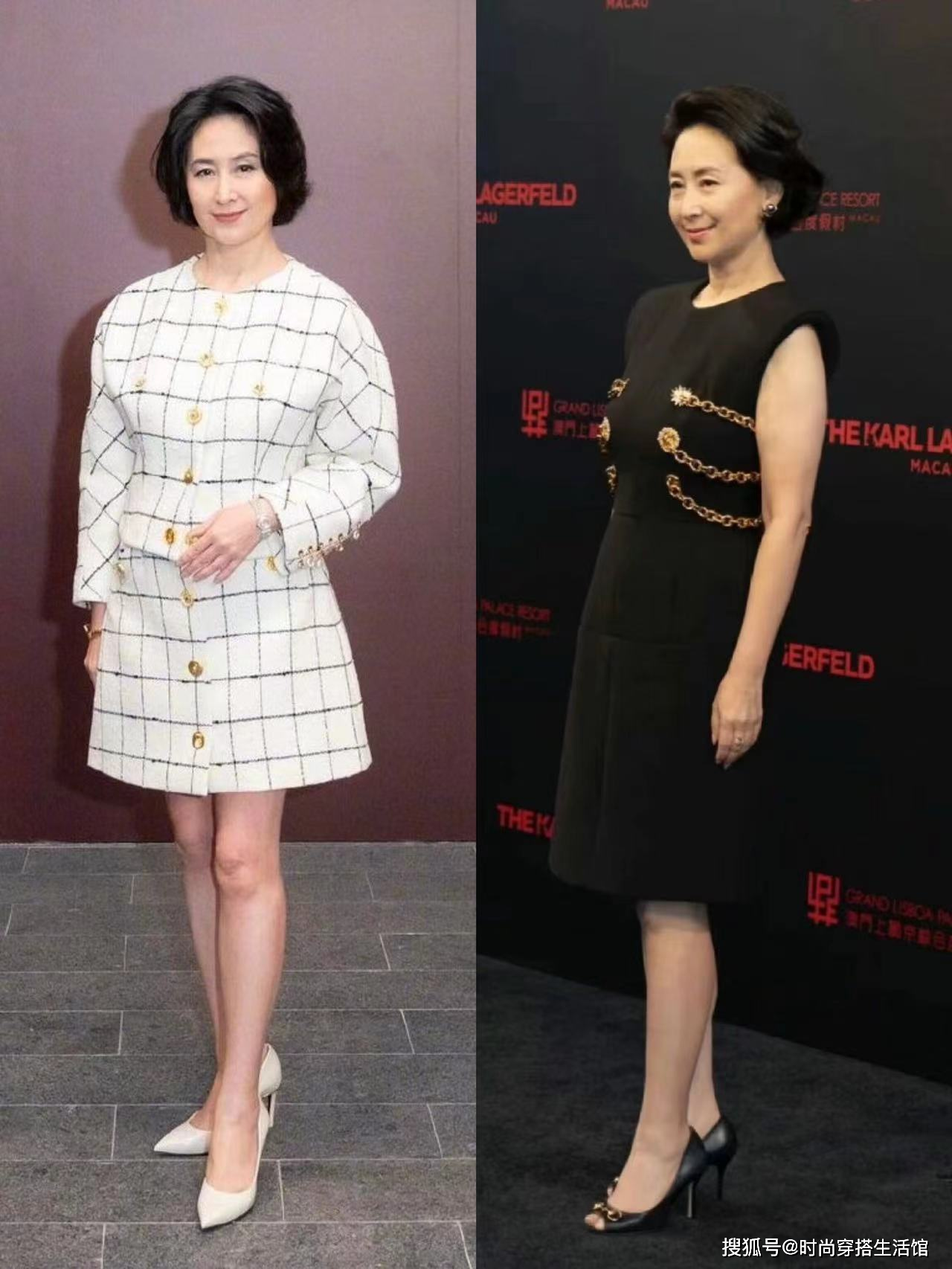 见过世面的女人,过年聚会穿裙子从不配运动鞋,看何超琼就知道了_高跟