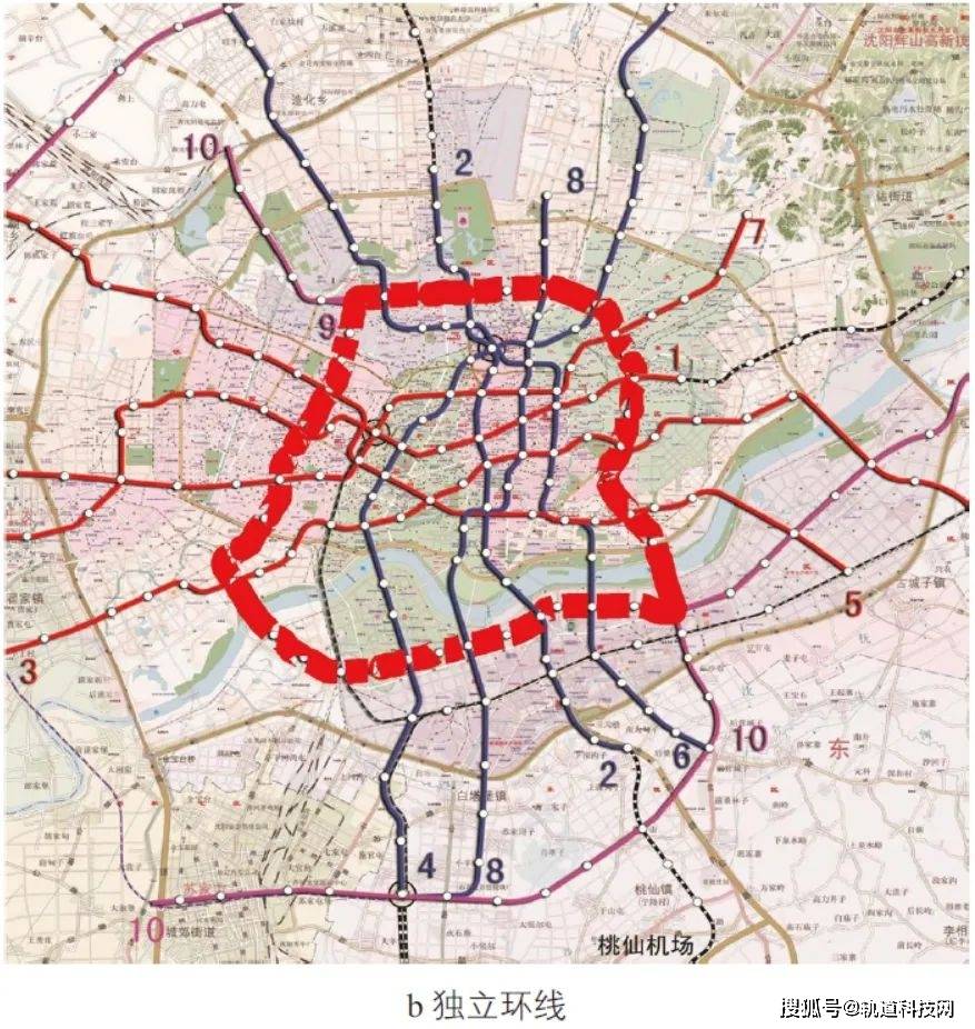 圖10 瀋陽地鐵9 號線,10號線成環方案論證資料來源:依據瀋陽市線網