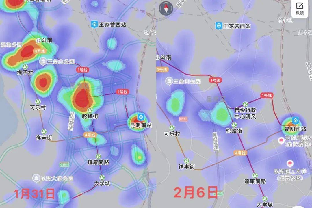 热力图褪色后,发现了昆明人的买房偏好!_楼市_人口_地图