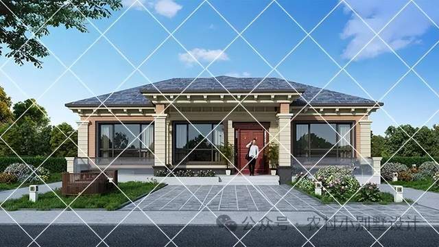 霸气十足30款一层新中式自建房别墅,农村养老自建房的