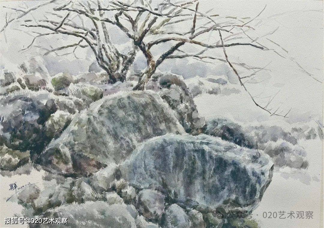 大寒 38cm×54cm 水彩李伟强 夏花灿烂 50cm×40cm 油画梁翰宁 丽谯楼