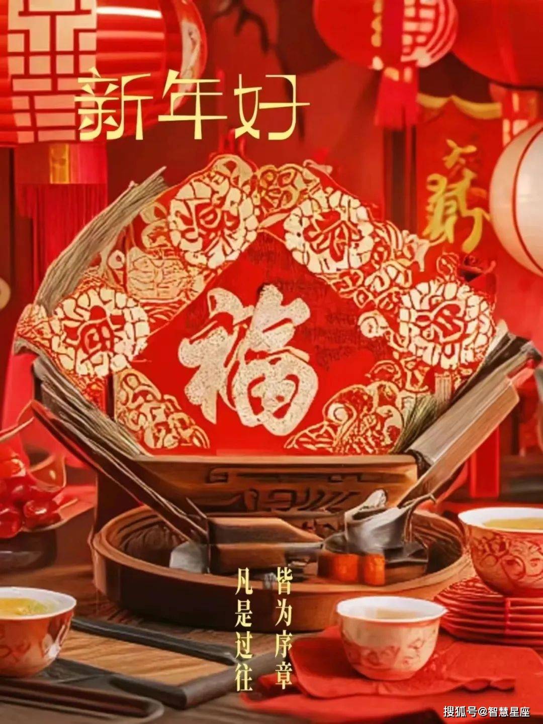 2024大年初一早安问候祝福表情图片 春节大年初一拜年祝福表情图片