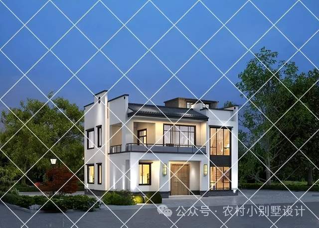 开春建房22款二层现代风自建房别墅图纸推荐,简约大气好看不过时_风格