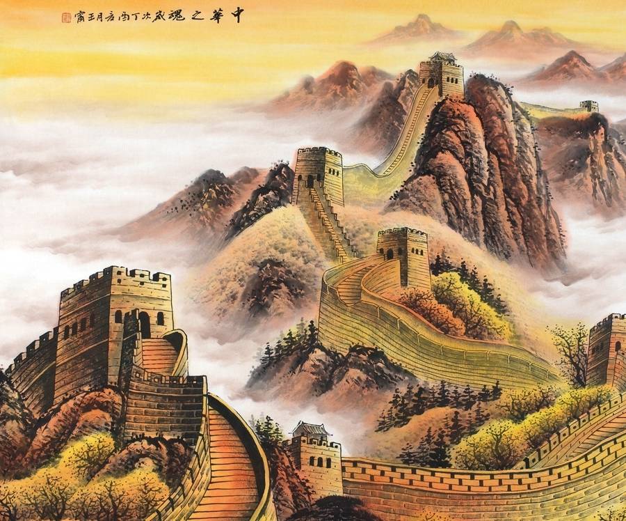 挂幅手绘山水画,一开门就知道是有钱人!_王宁_易从网_作品