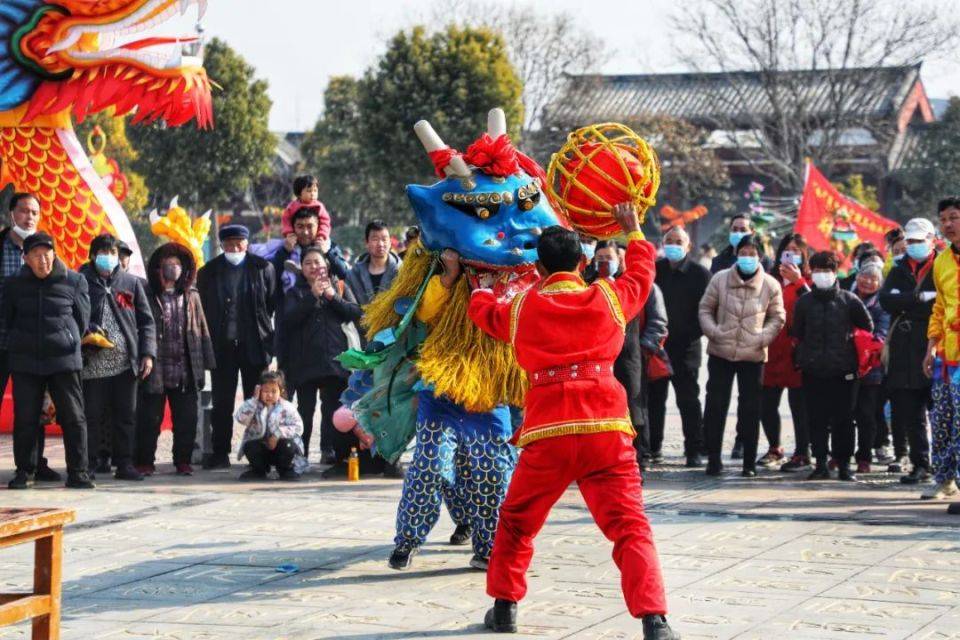 麒麟舞,打铁花等非遗节目,商祖迎宾,非遗展示,民俗演出,npc角色扮演