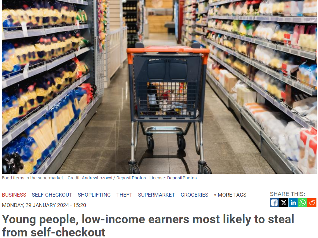 荷兰年轻人和低收入者最常在超市"偷"东西,他们是