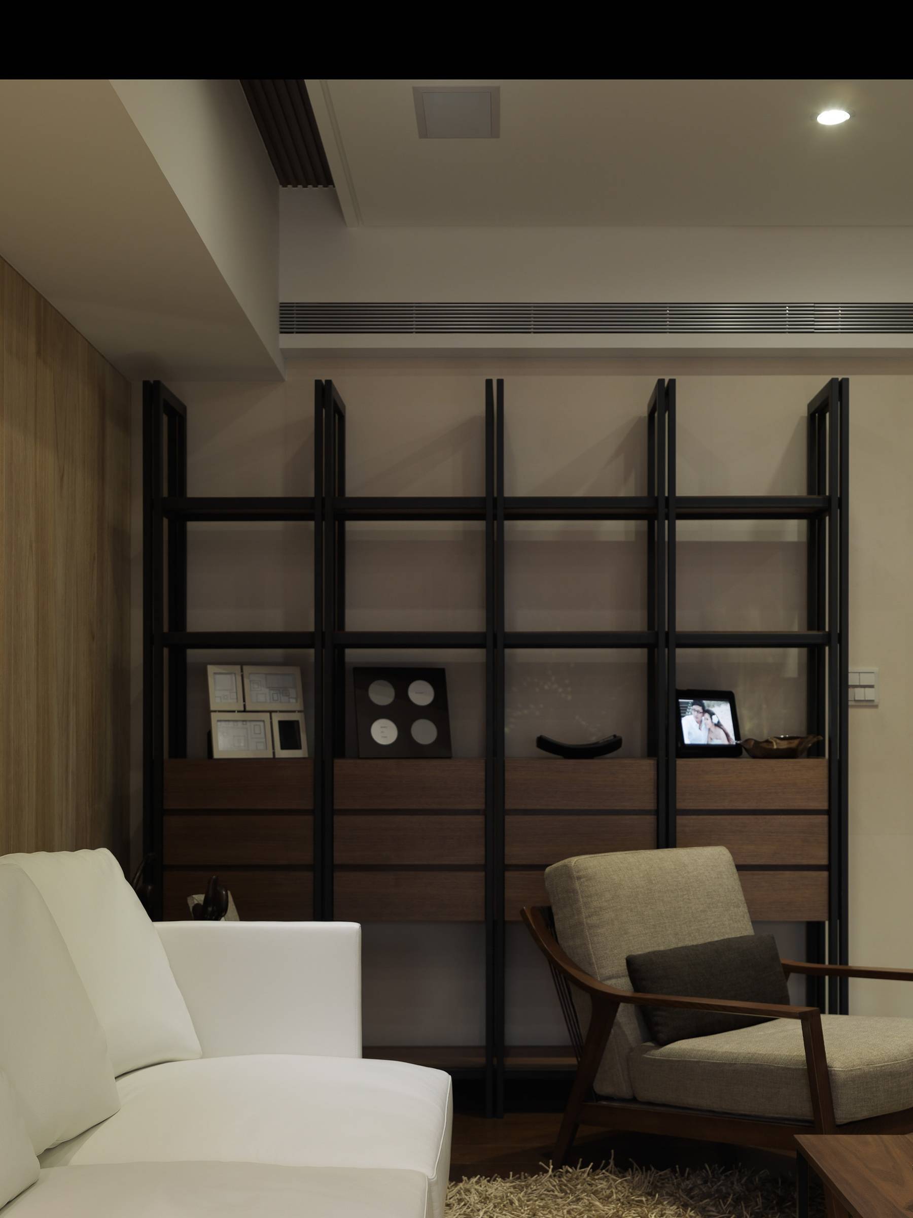 150平新中式超有设计感的客厅,内嵌式的电视背景墙即时尚又复古_空间