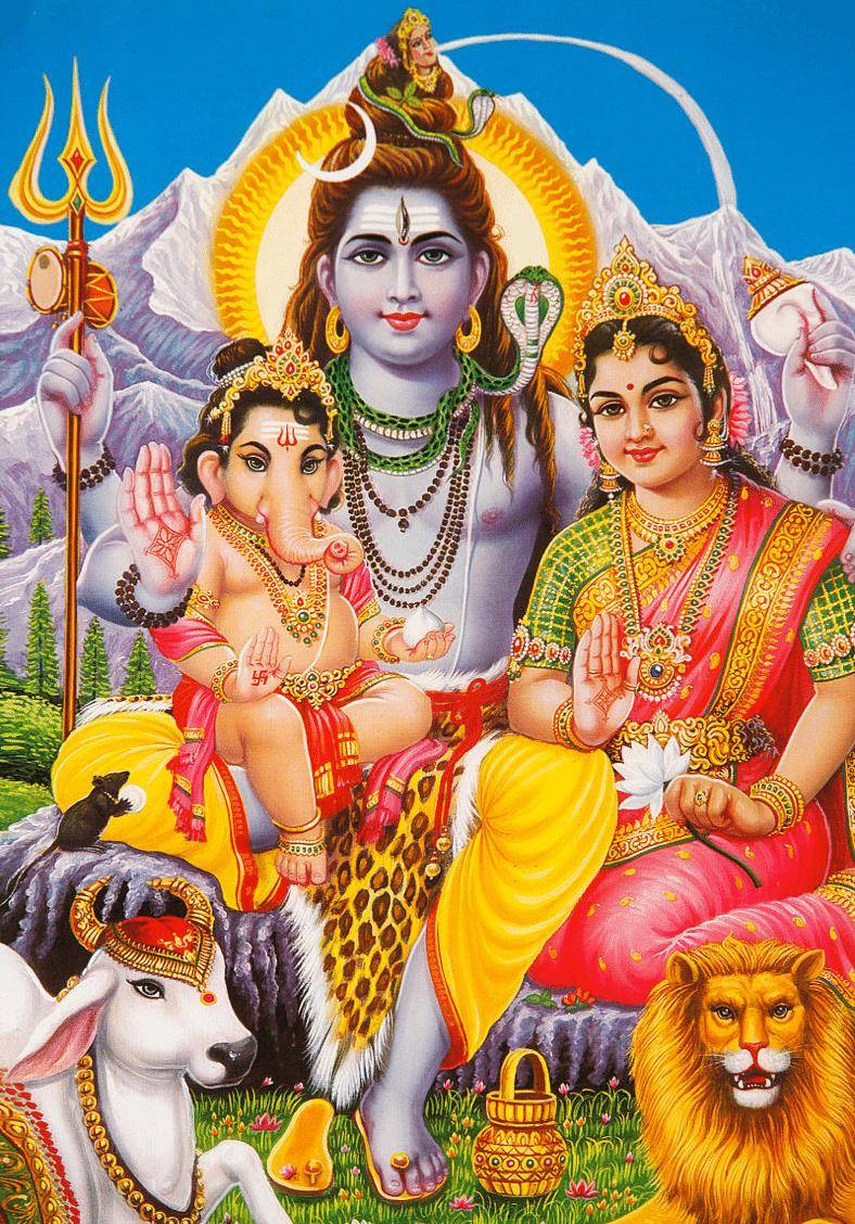 婚礼过后,湿婆携帕尔瓦蒂到了深山之中,开始了二人隐居的幸福生活,不