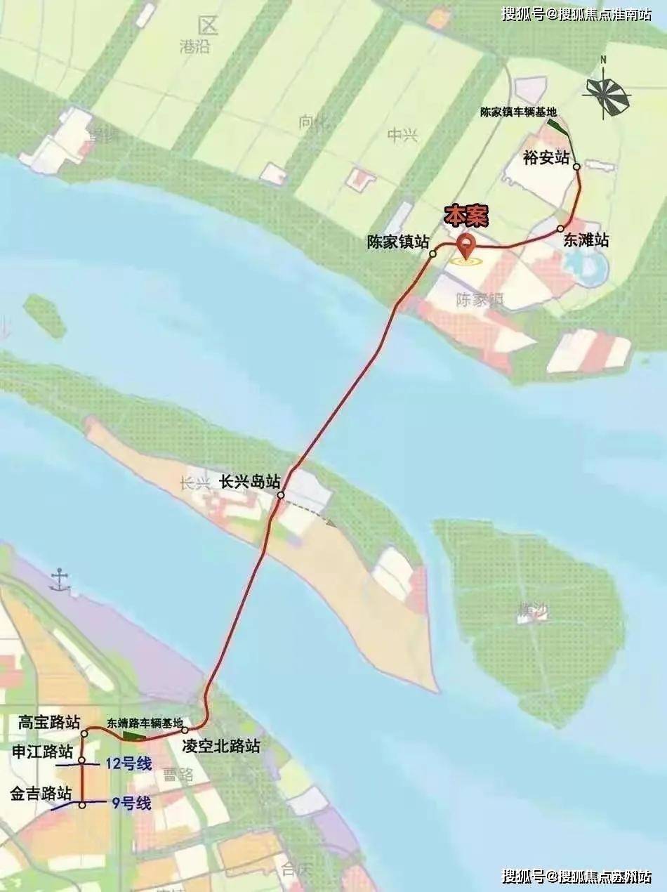 600 meters away from the upcoming chongming line subway