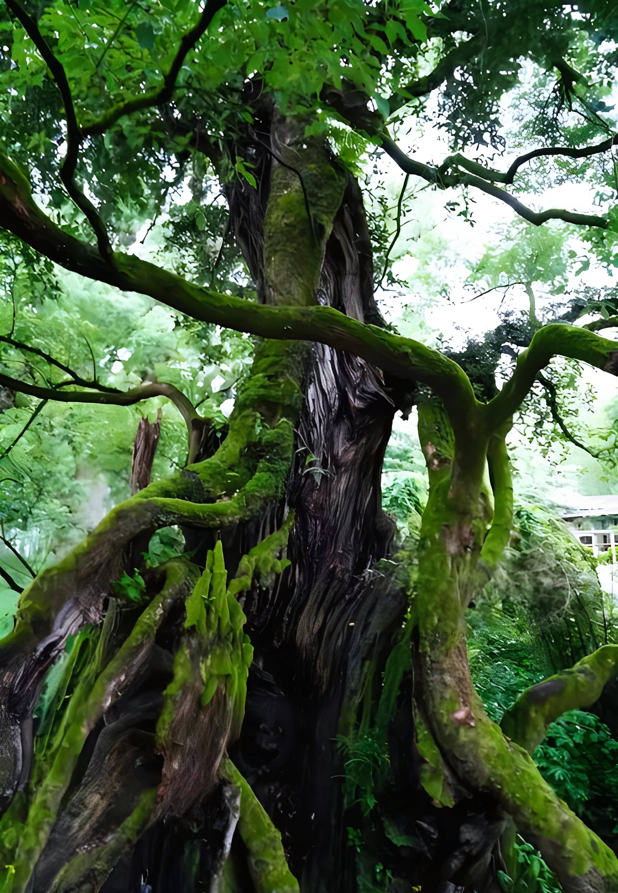 古樟印象周衍贵紫气朝霞映古樟,微风散雾带天香.