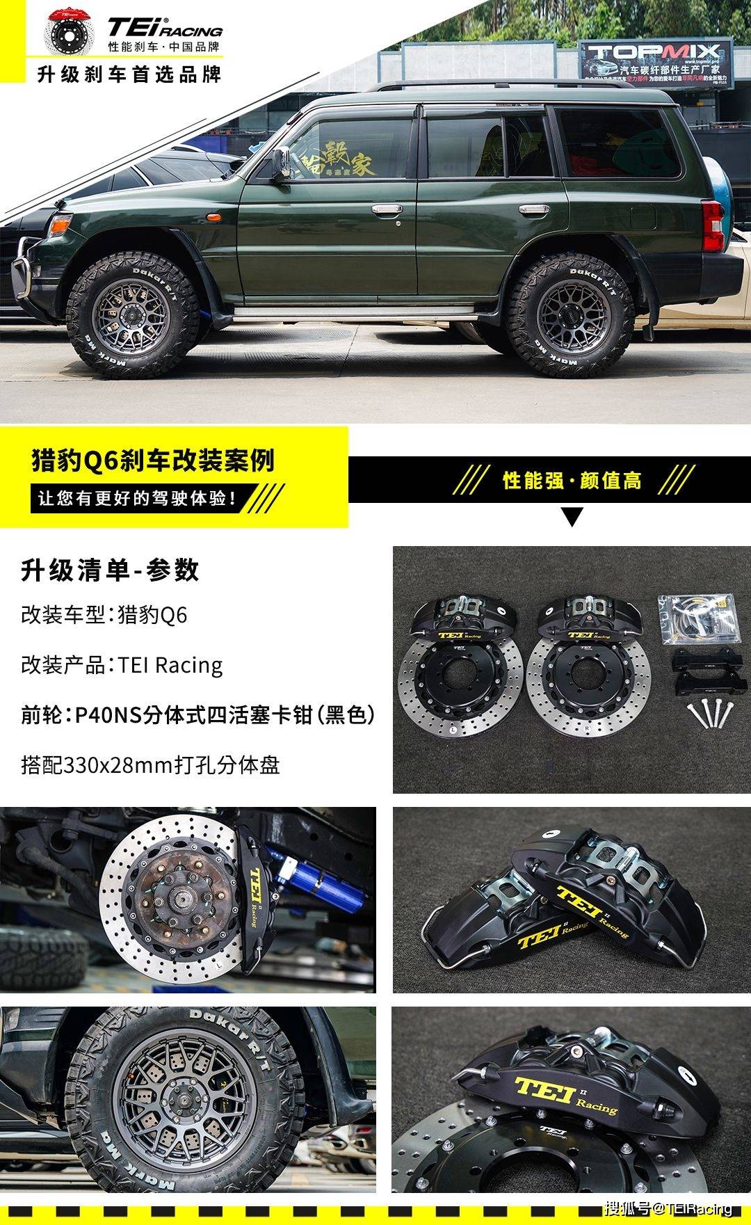 改装案例丨猎豹q6升级p40ns大四活塞卡钳套件_搜狐汽车_搜狐网