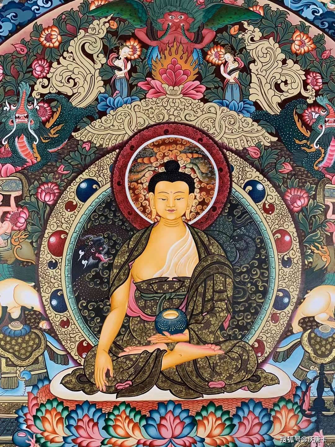 接下来请朋友们欣赏一组沃唐卡编号为155-320351的释迦牟尼佛唐卡