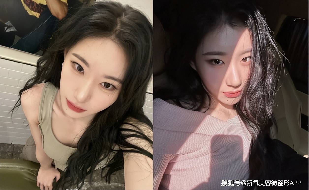 李彩领通过加强圆(下降眼位) 削减下颌(提高面部中心) 提高发型重心